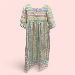 Rainbow sherbet Vintage 60’s-70’s styled by Saybury house dress maxi zip front